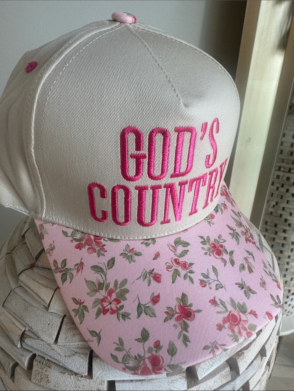 'God's Country' Floral Baseball Cap